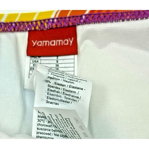 Yamamay Bikini Bottoms Small LOT 2 Side Tie Rainbow Blue UPF Beach Vacation New - Picture 7 of 8